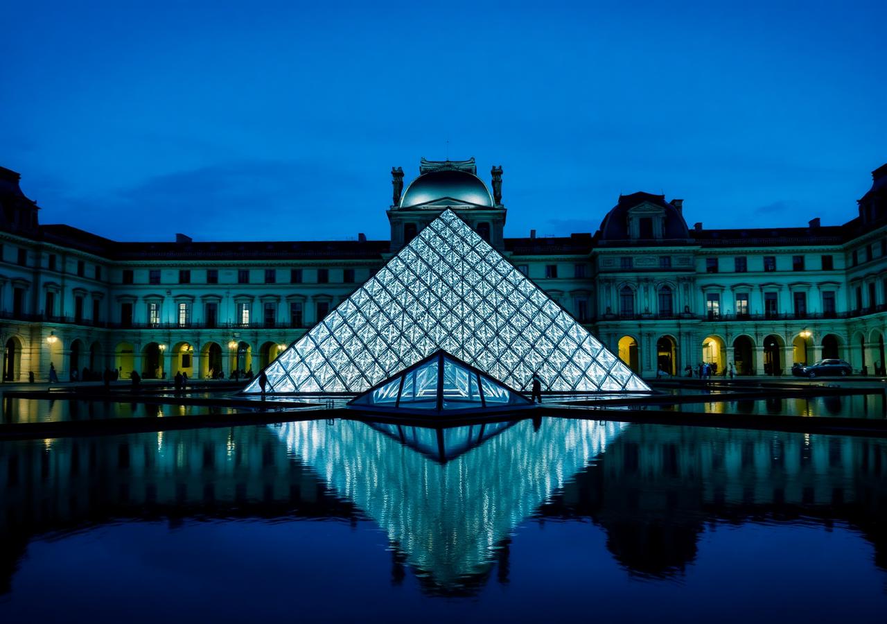 Louvre at night